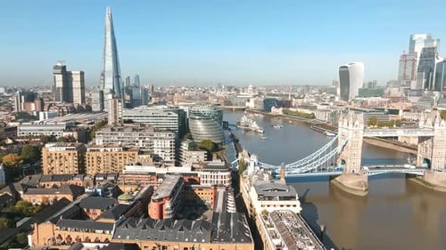 Iconic Tower Bridge Connecting London with Southwark on the Thames River