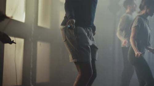 Group rope skipping at gym