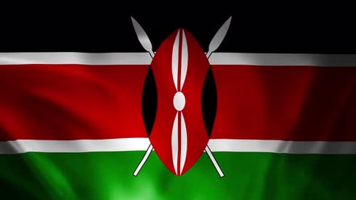Animated Waving Flag of Kenya Seamless Loop