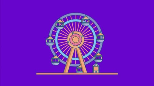 Colorful Carousel In Children's Park 4K