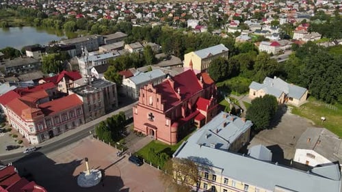 Bird's Eye View of the Historic City with Church Concept of Tourist Destination