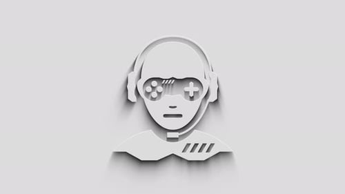 Gamer esport player symbol 3d with shadow