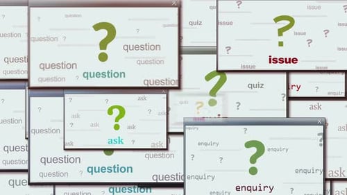 Question mark symbol pop up windows seamless loop
