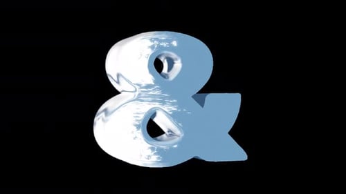 Animated 3D Ampersand Symbol with Glossy and Matte Texture Changes