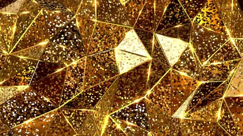 Gold Glitter Polygons