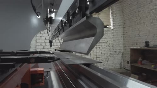 Metal Stamping Machine Press in a Factory