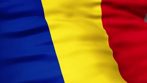 Realistic Romanian Flag Waving Animation