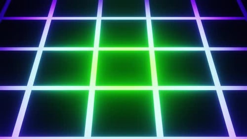 Purple To Green Colored Grid Background Loop Animation In 1080Hd
