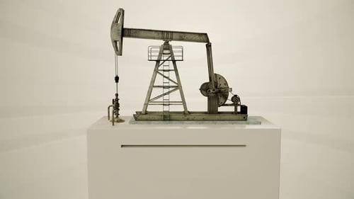 Loop Petrodollar and crude oil concept Pump and a US USD dollar notes