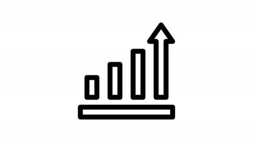 Animated Minimalist Bar Graph Icon for Business Growth