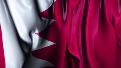 Waving Flag of Qatar Loop Animation