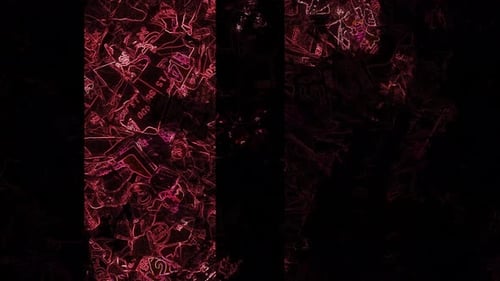 Red Neon Outline Abstract VJ Loop