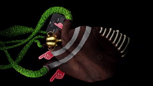 American Football Game Elements Reveal Animation