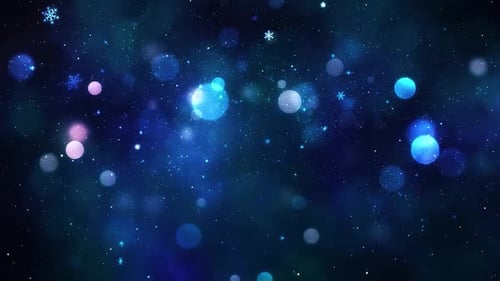 Seamless Looping Christmas Snowflakes and Sparkling Bokeh Background