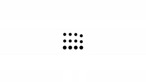 loading animation with 12 dots arranged into a square that bounces upwards