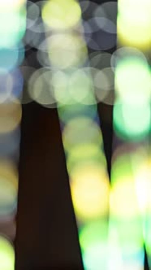 Out of Focus Colourful City Lights in Vertical