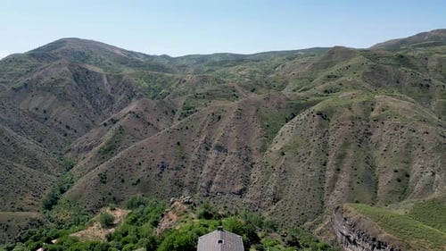 high definition Drone Video of the ancient Temple Garni in Armenia