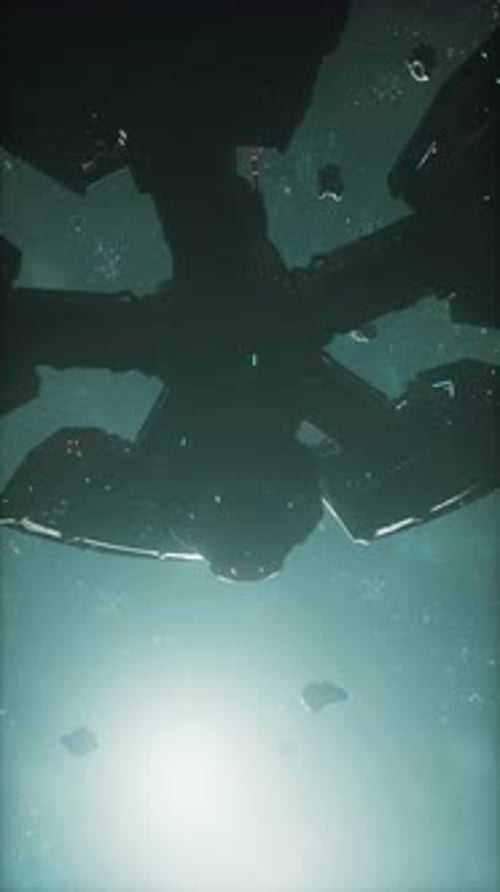 Futuristic Space Station Surveys a Cosmic Haze of Interstellar Matter Vertical