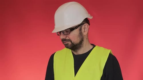 Man in Hardhat and Safety Vest
