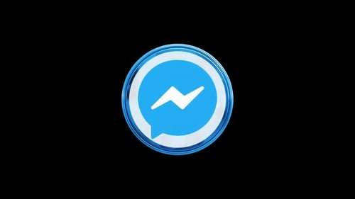 Animated 3D Messenger App Logo Rotating Loop