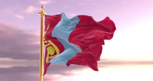 Mongolian Flag Waving in Realistic 3D Animation