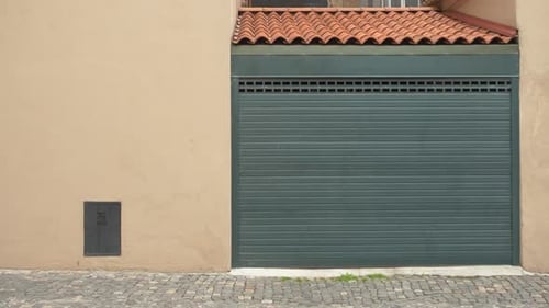 Green Metal Garage Door Background