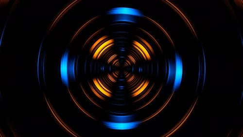 Orange And Blue Kaleidoscope Corrugated Tunnel Background Vj Loop In 4K