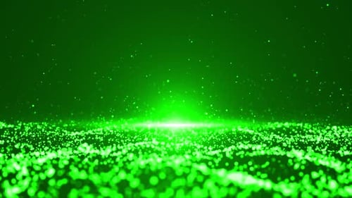Green Particles Wave Flow Looped V4