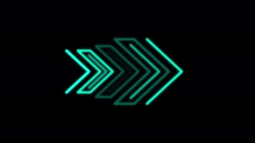 Neon Glowing Arrows Loop with Digital Light Effect