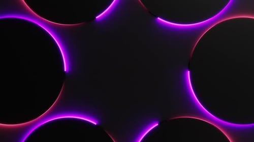 Abstract Neon Glowing Circles Dynamic Background Animation