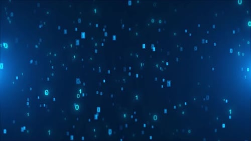 Futuristic Digital Binary Code Data Stream Background