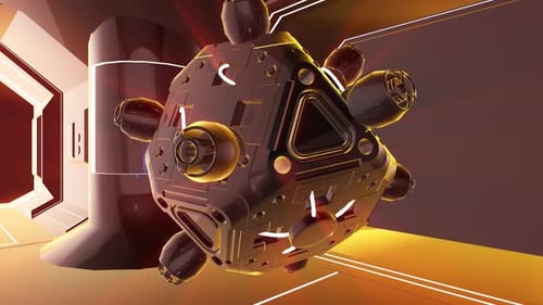 Futuristic Sci-Fi Technology Module Rotating Loop