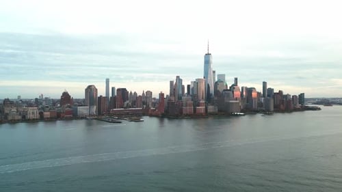 NYC Skyline Manhattan View From New Jersey NYC Skyscraper Drone Aerial View of New York City Big