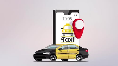 Teléfono 3D Taxi Order, coche negro