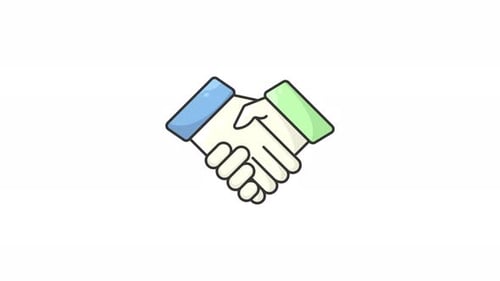 Animated Handshake Icon Loop for Partnership Concepts