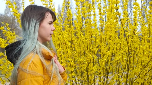 Teen with Pollen Reaction in Park