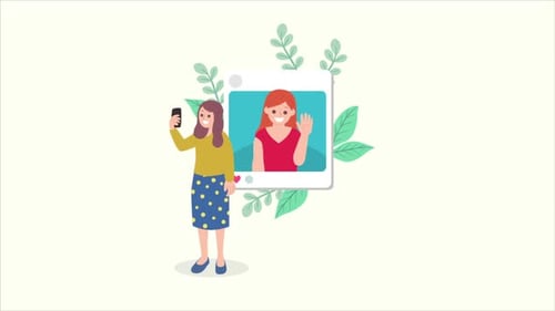Dos chicas hablando en un vídeo en directo