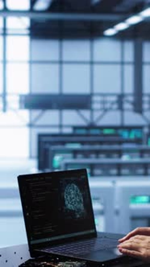 Ingeniero de Vídeo Vertical en un Centro de Datos que Utiliza Computación de Inteligencia Artificial