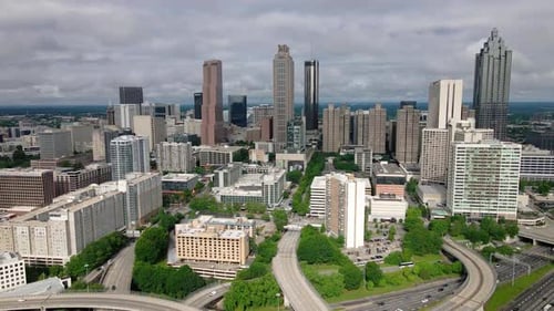 Atlanta, GA skyline aerial drone city
