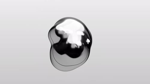 3D-Render-Motion-Design-Animation, Grau, Schwarz, transparent, glänzend, grau, Metaball, flüssiges Silbermetall