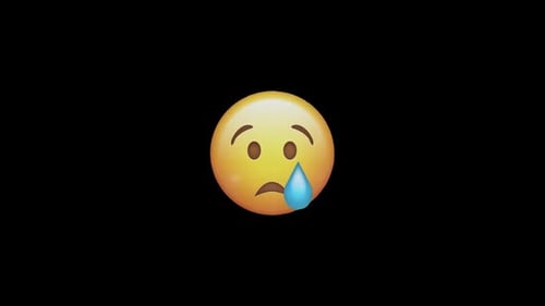 3D Crying Face Emoji Animation Loop