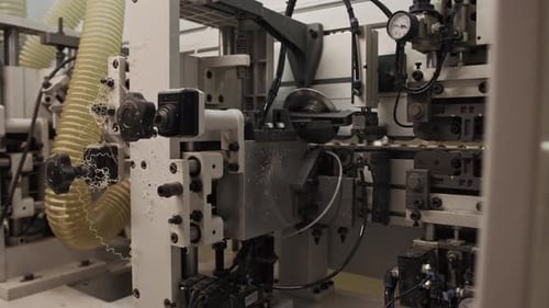Woodworking Machine Mechanism in Furniture Workshop