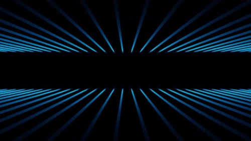 Animação em loop de túnel com visão em perspectiva de linhas de néon com gradiente azul