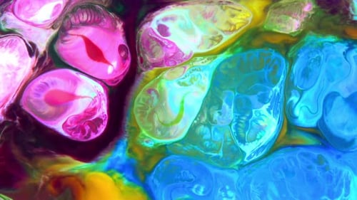 Colorful Abstract Paint Swirls and Flows