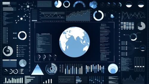 HUD Infographic Business Financial Investment Strategy Data Analytics Metrics Trends Reports of