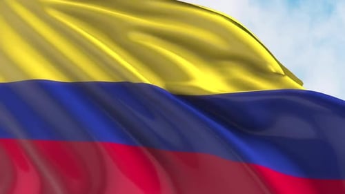 Realistic Waving Colombia Flag Seamless Loop