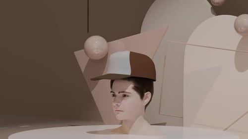 3D Mannequin Head with Baseball Cap Reveal Animation