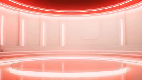 Dynamic Red Illuminated Virtual Studio Stage Background