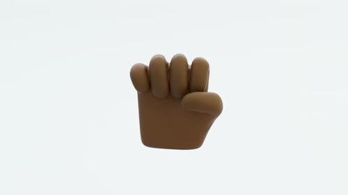 Animated Cartoon Hand Gesturing with Fingers on White