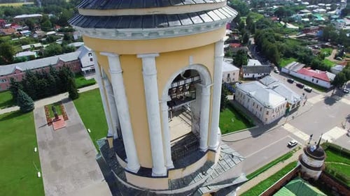 Susdal Tower, russische Stadt mit orthodoxen Kirchen und Klöstern, Luftaufnahme 2018